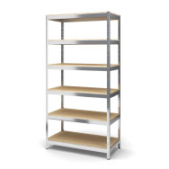 Стеллаж металлический 250х80х30 см ЦИНК 6 полок из ДСП ХАРДИ-ПРО-14102 для дома, магазина, склада