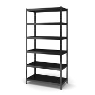 Стеллаж металлический 220х90х40 см ЧЕРНЫЙ 6 полок из металла ХАРДИ-ПРО-10863 для дома, магазина, склада