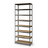 Стелаж металевий 250х100х100 см ЧОРНИЙ 8 полиць із ДСП ХАРДІ-ПРО-33562 для дому, магазину, складу