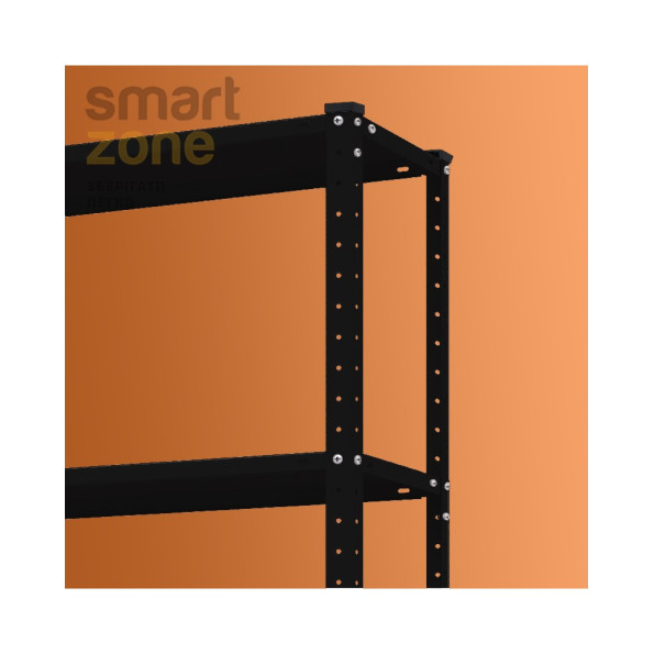 Стеллаж металлический 170х75х30 см ЧЕРНЫЙ 5 полок МИА-116 на кухню, в ванную, для цветов -
                                                        Фото 4