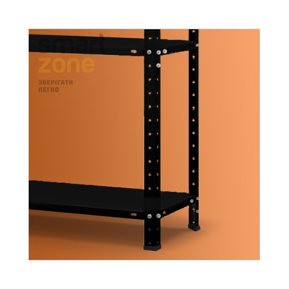 Стеллаж металлический 170х75х30 см ЧЕРНЫЙ 5 полок МИА-116 на кухню, в ванную, для цветов -
                                                        Фото 7