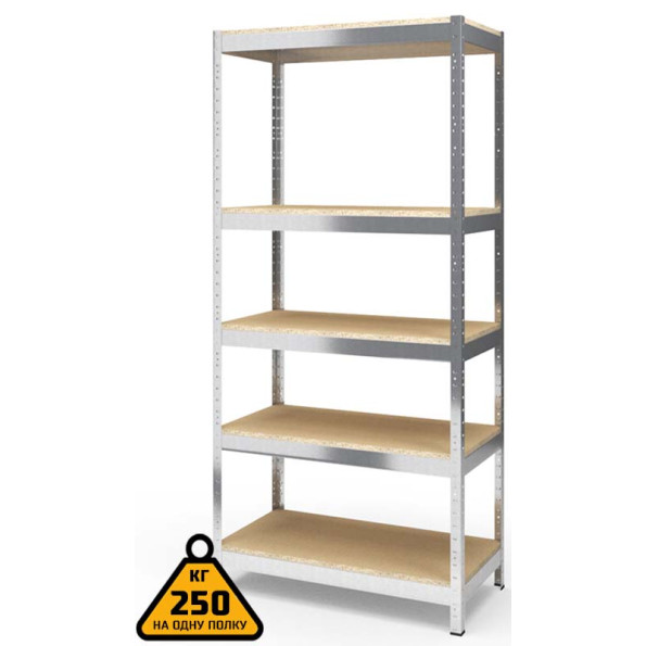 Стеллаж металлический 220х110х45 см ЦИНК 5 полок из ДСП ХАРДИ-ПРО-13796 для дома, магазина, склада -
                                                        Фото 3