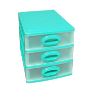 Мини комод пластиковый 20х19х27 см с выдвижными ящиками бирюзовый Констанция Мини комод пластиковый 20х19х27 см с выдвижными ящиками бирюзовый Констанция
