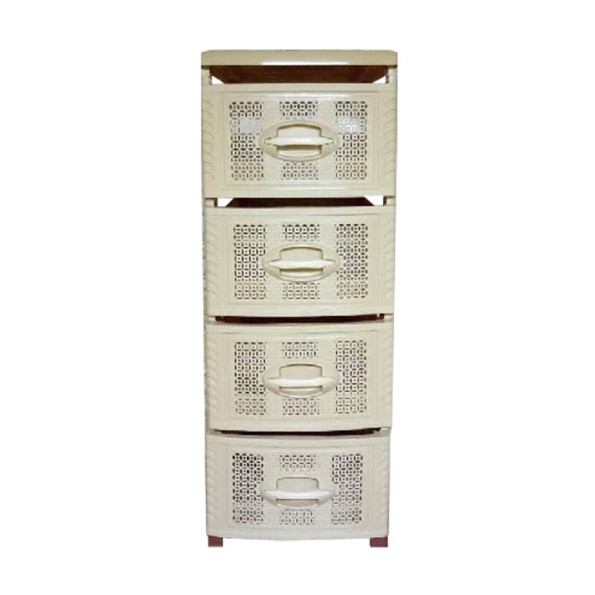 Комод пластиковый 94х38х47 см с выдвижными ящиками бежевый бежевый -
                                                        Фото 2