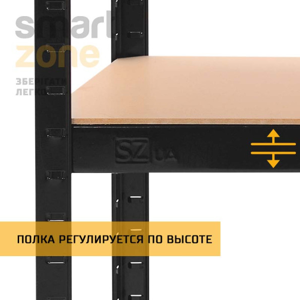 Стеллаж металлический ЧЕРНЫЙ 5 полок МДФ (Комплект из трех стеллажей БОНА-94 с доставкой) -
                                                        Фото 5