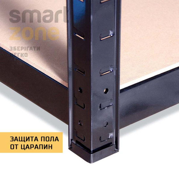 Стеллаж металлический ЧЕРНЫЙ 5 полок МДФ (Комплект из трех стеллажей БОНА-94 с доставкой) -
                                                        Фото 7