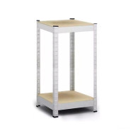 Стелаж металевий 80х40х40 см БІЛИЙ 2 полиці МДФ БОНА для будинку, комори, на балкон