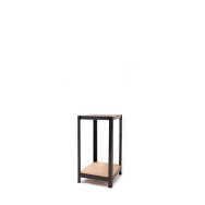 Стеллаж металлический 100х40х40 см ЧЕРНЫЙ 2 полки МДФ БОНА для дома, кладовки, на балкон Стеллаж металлический 100х40х40 см ЧЕРНЫЙ 2 полки МДФ БОНА для дома, кладовки, на балкон