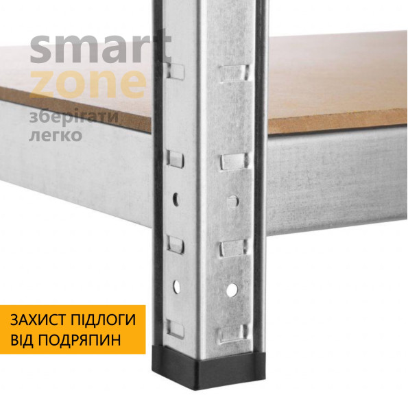 Стеллаж металлический 160х80х30 см ЦИНК 6 полок МДФ БОНА для дома, кладовки, на балкон -
                                                        Фото 4