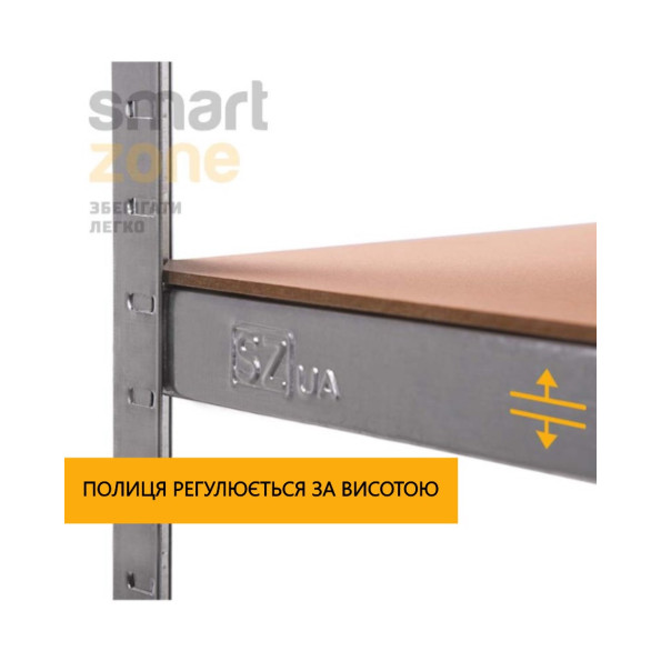 Стеллаж металлический 160х80х30 см ЦИНК 6 полок МДФ БОНА для дома, кладовки, на балкон -
                                                        Фото 2