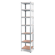 Стеллаж металлический 200x30x30 см ЦИНК 7 полок MДФ (5 мм) БОНА-ПРО