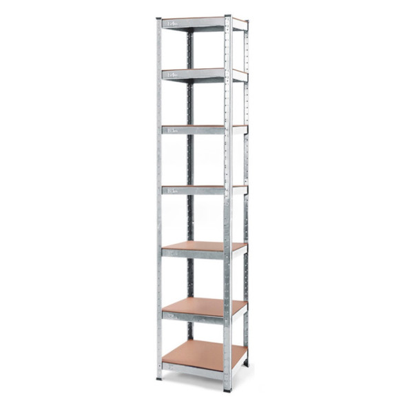 Стеллаж металлический 200x30x30 см ЦИНК 7 полок MДФ (5 мм) БОНА-ПРО