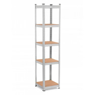 Стеллаж металлический 180х40х40 см ЦИНК 5 полок МДФ БОНА-оптима для дома, кладовки, на балкон