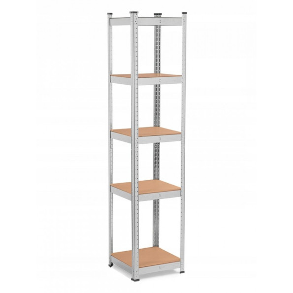 Стеллаж металлический 180х40х40 см ЦИНК 5 полок МДФ БОНА-оптима для дома, кладовки, на балкон