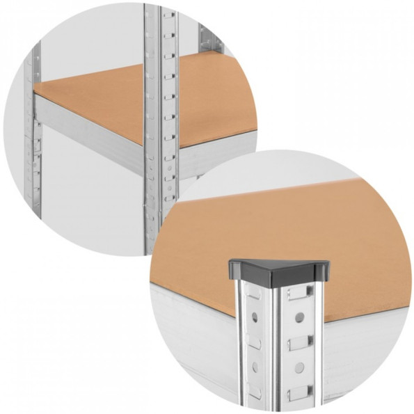 Стеллаж металлический 180х40х40 см ЦИНК 5 полок МДФ БОНА-оптима для дома, кладовки, на балкон -
                                                        Фото 2