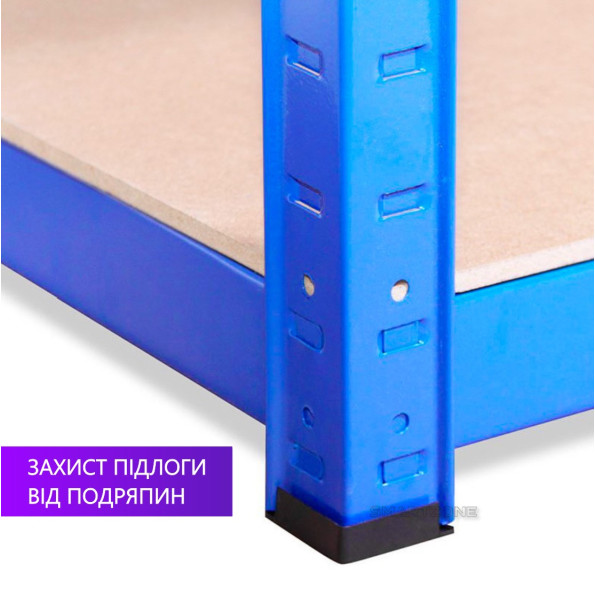 Стеллаж металлический 100х70х40 см СИНИЙ 2 полки МДФ БОНА для дома, кладовки, на балкон -
                                                        Фото 4