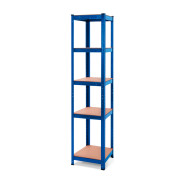 Стеллаж металлический 180х40х40 см СИНИЙ 5 полок МДФ БОНА для дома, кладовки, на балкон