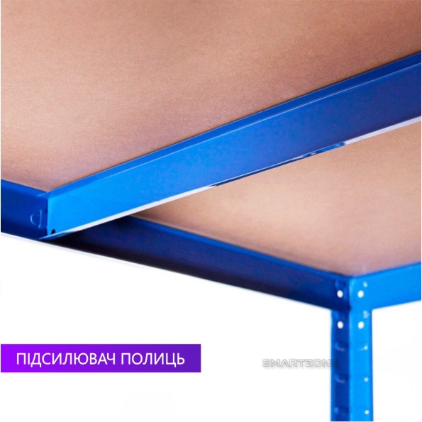 Стеллаж металлический 100х70х40 см СИНИЙ 2 полки МДФ БОНА для дома, кладовки, на балкон -
                                                        Фото 3