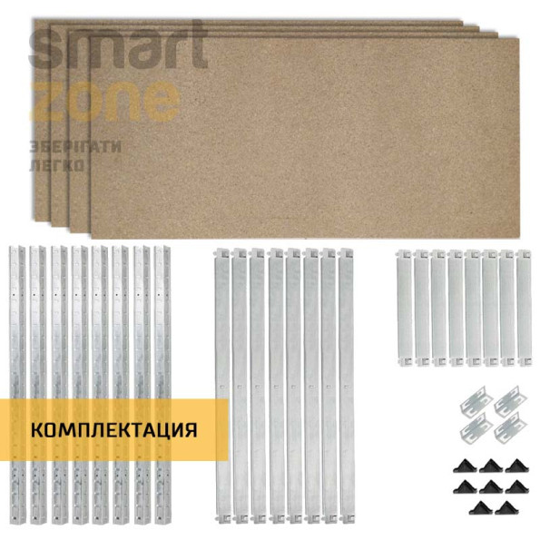 Комплект из двух стеллажей металлических ЦИНК 4 полки ДСП с доставкой ХАРДИ-23 (х2) -
                                                        Фото 5