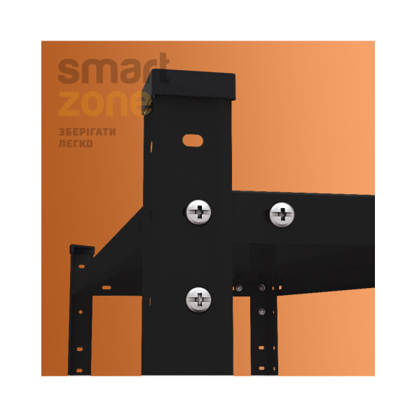 Комплект из пяти стеллажей металлических 5 полок из металла с доставкой ЧЕРНЫЕ МИА-116/2 (х5) -
                                                        Фото 4