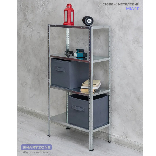 Стелаж металевий 150х75х30 см ЦИНК 4 полиці МІА-111 на кухню, у ванну, для квітів -
                                                        Фото 7