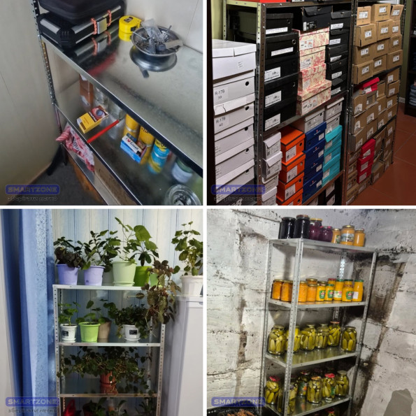 Стелаж металевий 1500х750х300 мм ЦИНК 4 полиці на кухню, у ванну, для квітів -
                                                        Фото 9