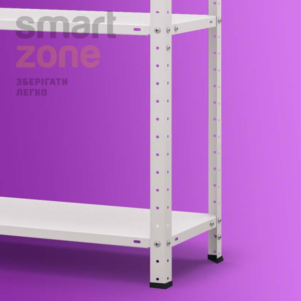 Стеллаж металлический 150х75х30 см БЕЛЫЙ 4 полки МИА-112 на кухню, в ванную, для цветов -
                                                        Фото 5