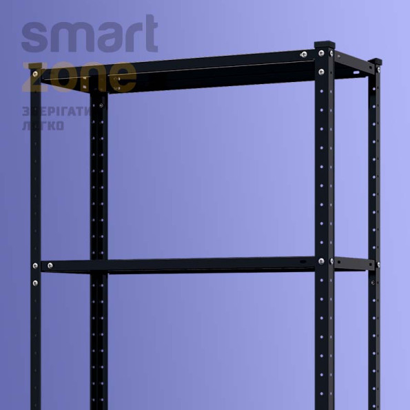 Комплект из пяти стеллажей металлических ЧЕРНЫЙ 4 полки из металла с доставкой МИА-114 (х5) -
                                                        Фото 3