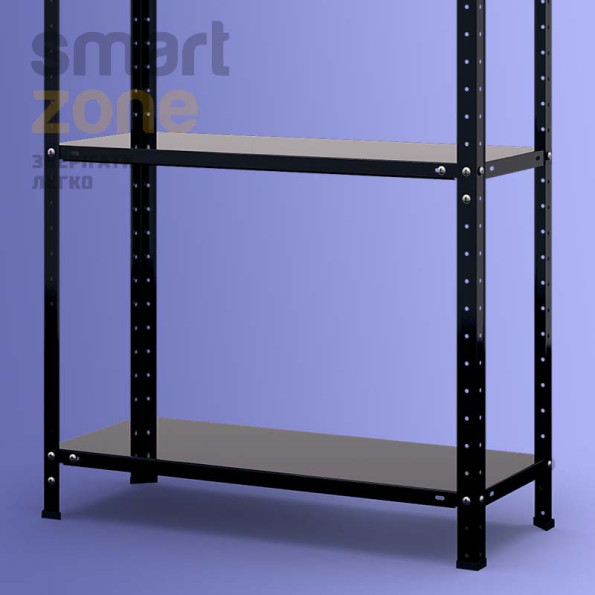 Комплект из пяти стеллажей металлических ЧЕРНЫЙ 4 полки из металла с доставкой МИА-114 (х5) -
                                                        Фото 6