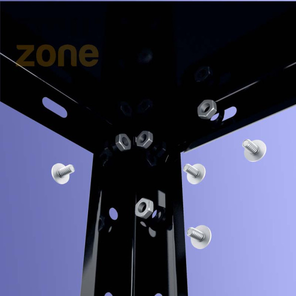 Комплект из пяти стеллажей металлических ЧЕРНЫЙ 4 полки из металла с доставкой МИА-114 (х5) -
                                                        Фото 5