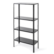 Стелаж металевий 150х75х30 см ЧОРНИЙ 4 полиці МІА-115 на кухню, у ванну, для квітів