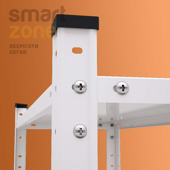 Стеллаж металлический 170х75х30 см БЕЛЫЙ 5 полок МИА-116 на кухню, в ванную, для цветов -
                                                        Фото 4