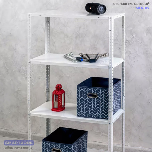 Стелаж металевий 170х75х30 см БІЛИЙ 5 полиць МІА-117 на кухню, у ванну, для квітів -
                                                        Фото 7