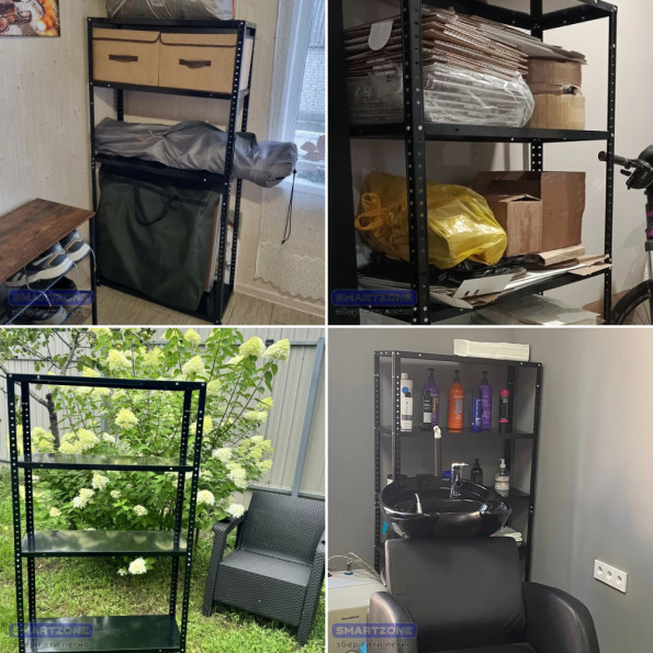 Стелаж металевий 170х75х30 см ЧОРНИЙ 5 полиць МІА-118 на кухню, у ванну, для квітів -
                                                        Фото 9