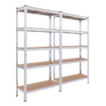 Комплект из двух стеллажей металлических Белый 5 полок МДФ с доставкой БОНА-96 (х2)