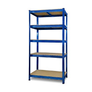 Стеллаж металлический 200х70х50 см СИНИЙ 5 полок ДСП ХАРДИ для дома, гаража