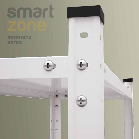 Стелаж металевий 185х95х45 см БІЛИЙ 5 полиць РІОЛА-110 на кухню, у ванну, для квітів -
                                                        Фото 4