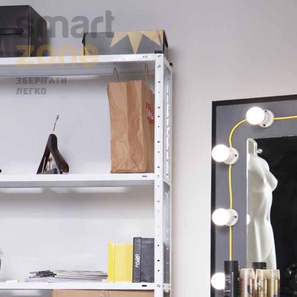 Стелаж металевий 185х95х45 см БІЛИЙ 5 полиць РІОЛА-110 на кухню, у ванну, для квітів -
                                                        Фото 9